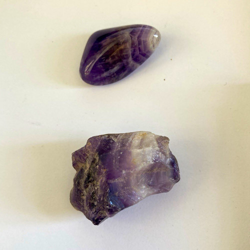 Natural amethyst 2pc - natural, polished