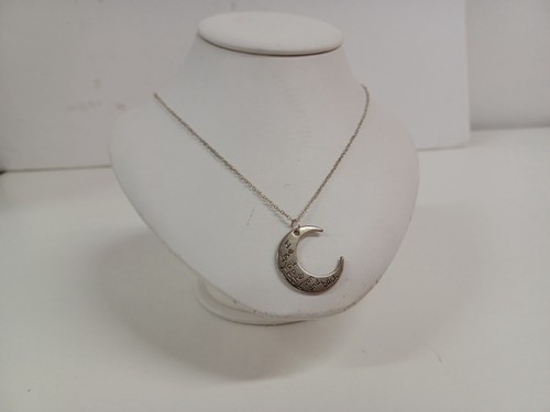 Silver tone crescent moon - tone,