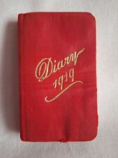 WW1 ERA POCKET ARMY & NAVY 1919 SMALL SILK DIAMOND DIARY IN GOOD WELL USED COND.