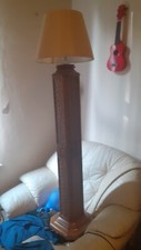 art deco floor lamp wood woven bamboo