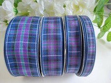 Tartan Ribbon, Pride of Scotland MODERN, 10mm, 16mm, 25mm or 37mm, Purple Tones