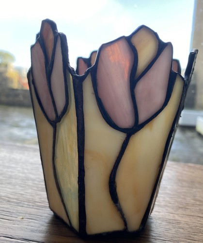 Tiffany inspired tulip candle - inspired,
