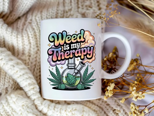 Weed therapy ceramic - weed, mug