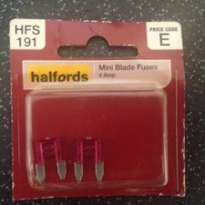 Halfords Mini Blade Fuses 4A Pink (pair)