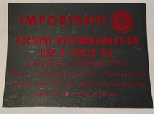 YAMAHA YL1 100 JET TWIN PETROL TANK CAUTION WARNING DECAL 