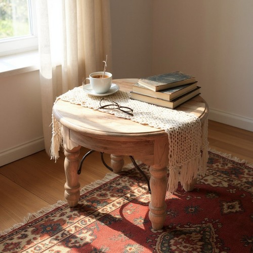 Coffee table solid acacia wood - coffee,