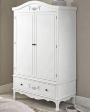 Dunelm Toulouse Wardrobe White French Rustic Double Wardrobe Shabby Chic