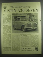 1953 Austin A30 Seven Car Ad - The money saving Austin A30 Seven