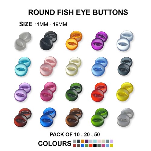 Round fish eye - round, buttons