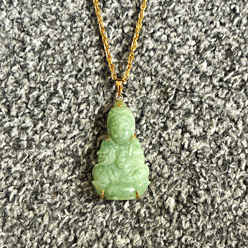 Jade buddha carved amulet - buddha,