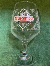 Cruzcampo Pint Glass Home Bar, Gift, Man Cave Chalice for Lager Beer