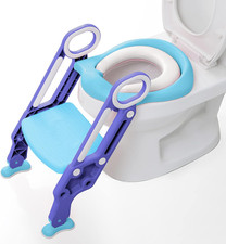 Kids Potty Training Chair Toddler Toilet Seat Foldable Anti Slip Blue Unisex