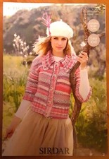 New Original Sirdar Crofter Chunky Ladies Cardigan Knitting Pattern 9205