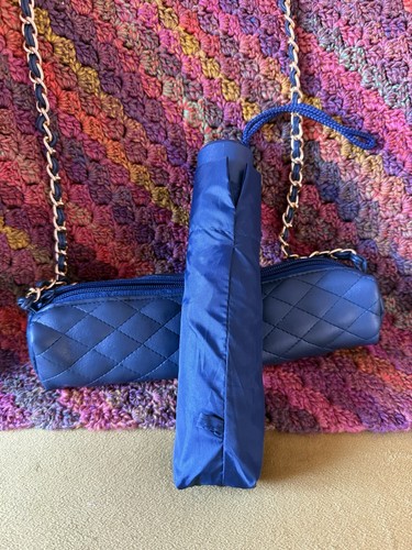 Navy blue umbrella - blue, and