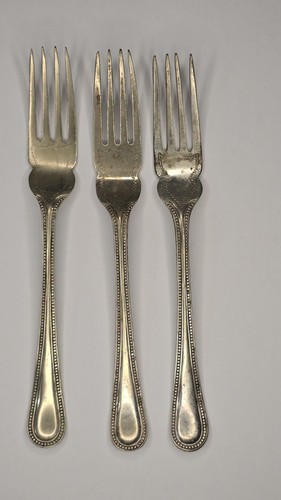 Antique silver plate forks - 3,
