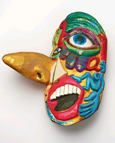 Vintage wood mask carved - vintage,