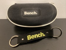 BENCH Small Black Sunglasses Zip Fastening Hard Case 14 x 4cm & Keyring