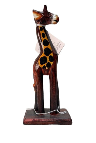 Wooden giraffe ornament - wooden,