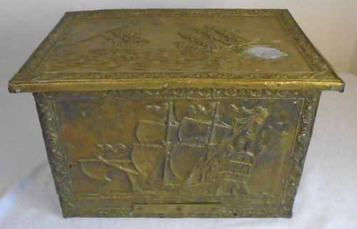 Vintage embossed brass - brass, &