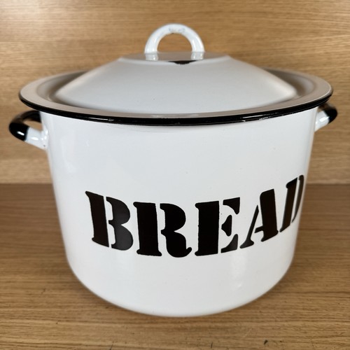 Vintage enamel bread bin - enamel,
