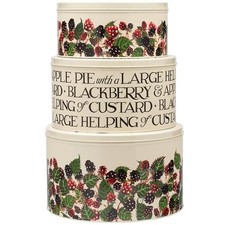 Emma Bridgewater Cake Tins Blackberry NEW Design Round Set of 3 Nesting