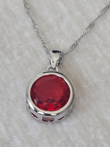 Sterling silver round red - sterling,