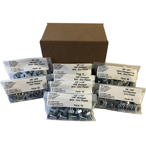 Unf nut bolt - 3/8", &