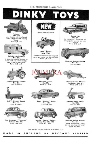 1950s dinky toys advert - 1950s,