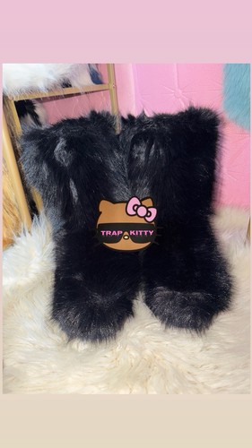 Black faux fur y2k - fur, kawaii