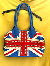 Rare Vintage Large Union Flag Jack UK  British PU Stud Bag 1990s Top Shop? Oasis