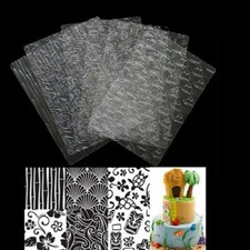 6pcs Set Texture Impression Mat Cakes Sugarcraft Bamboo, Turtle, Shell, Flower 
