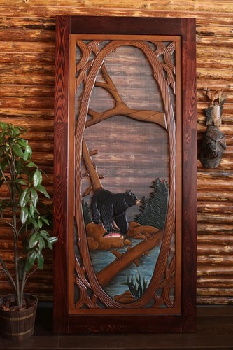 Handmade bear screen door - handmade,