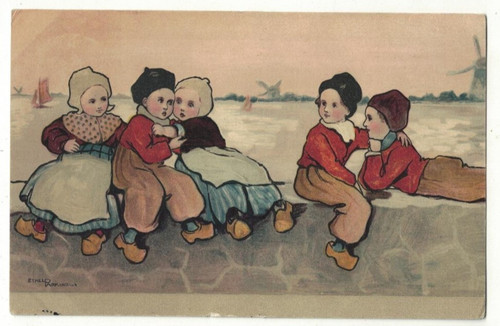 Artist drawn postcard dutch - postcard, of