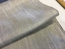 By meter Ian Mankin Arran Herringbone Fabric   137wide neutral  upholstery