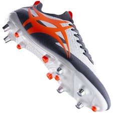 Gilbert Rugby Boots - Kaizen X1.1 6 Stud Boots - White Orange Sz:8 - Ex Display