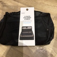 3 PACK BLACK PACKING CUBES BY PRIMARK BNWT