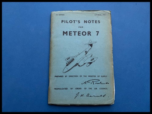 Raf pilot notes meteor - pilot’s,