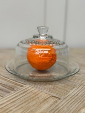 Italian Glass Cake/Cheese Plate Dish With Dome Cover Lid.