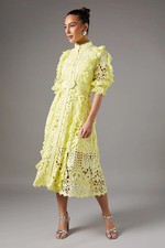 Coast Yellow Midi Dress Womens