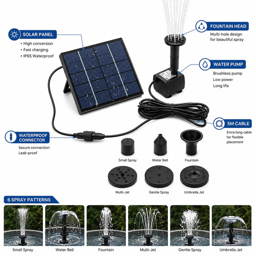 Solar fountain pump kit - 1.4w,