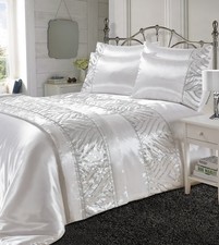 Shimmer Diamante Duvet Cover Set Pillowcases Luxury Sparkling Sequin Bedding