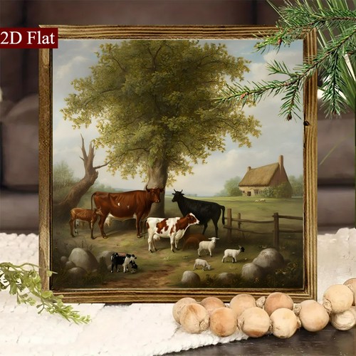 Vintage farm cow - vintage, sheep