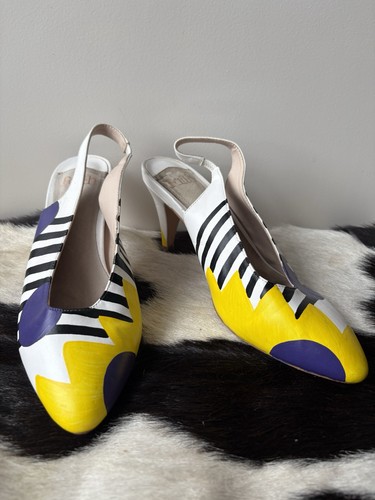 Yellow and purple painted - and,