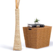 Wicker Floor Vase FOR AUCTION Handmade Funnel Vessel for Decorative