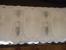 2.6m  Curtain Panel - Floral - Lace Net -Cottage Cafe Style