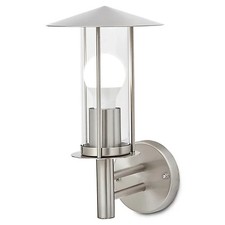 Outdoor Wall Light GoodHome Chignik Stainless Steel Lantern