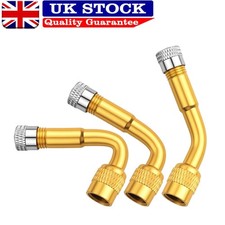3X Brass Air Tyre Valve Extension Adaptor Tire Stem Extender 45/90/135 Degree UK