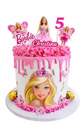Barbie glitter cake topper - glitter,