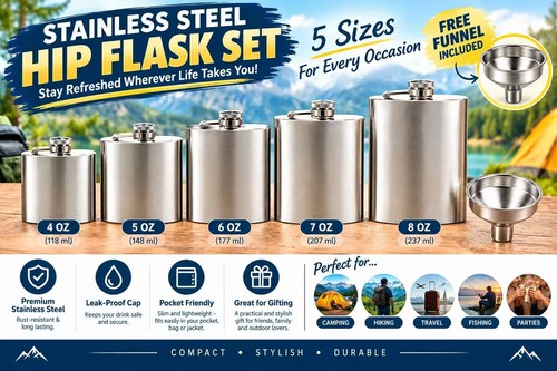 Hip flask stainless - hip,