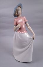 Nao by Lladro 1304 He Loves Me, Young Lady Girl With Flower Porcelain Figurine